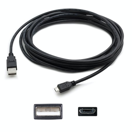 Add-On Addon 4.57M (15.00Ft) Usb 2.0 (A) Male To Micro-Usb (B) Male Black USB2MICROUSB15